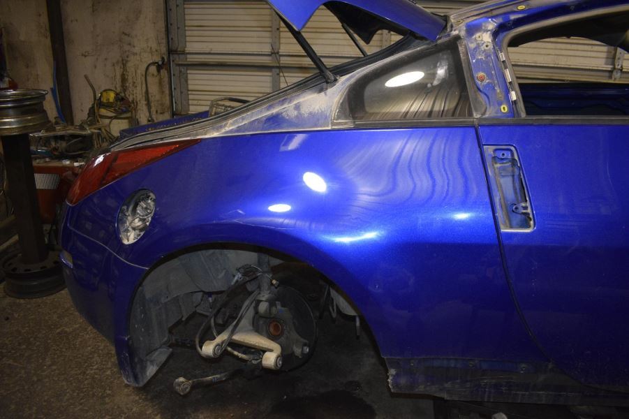 20032007 NISSAN 350Z COUPE PASSENGER RIGHT REAR BLUE QUARTER PANEL
