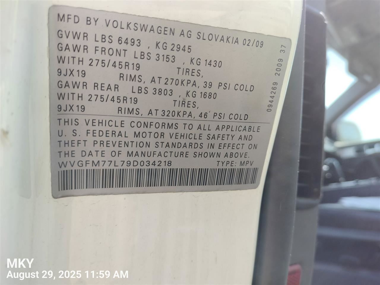 SPIRAL CABLE/CLOCK SPRING OEM 2010 VOLKSWAGEN TOUAREG 1YR WRNTY 8E0 953 541 E - Image 2