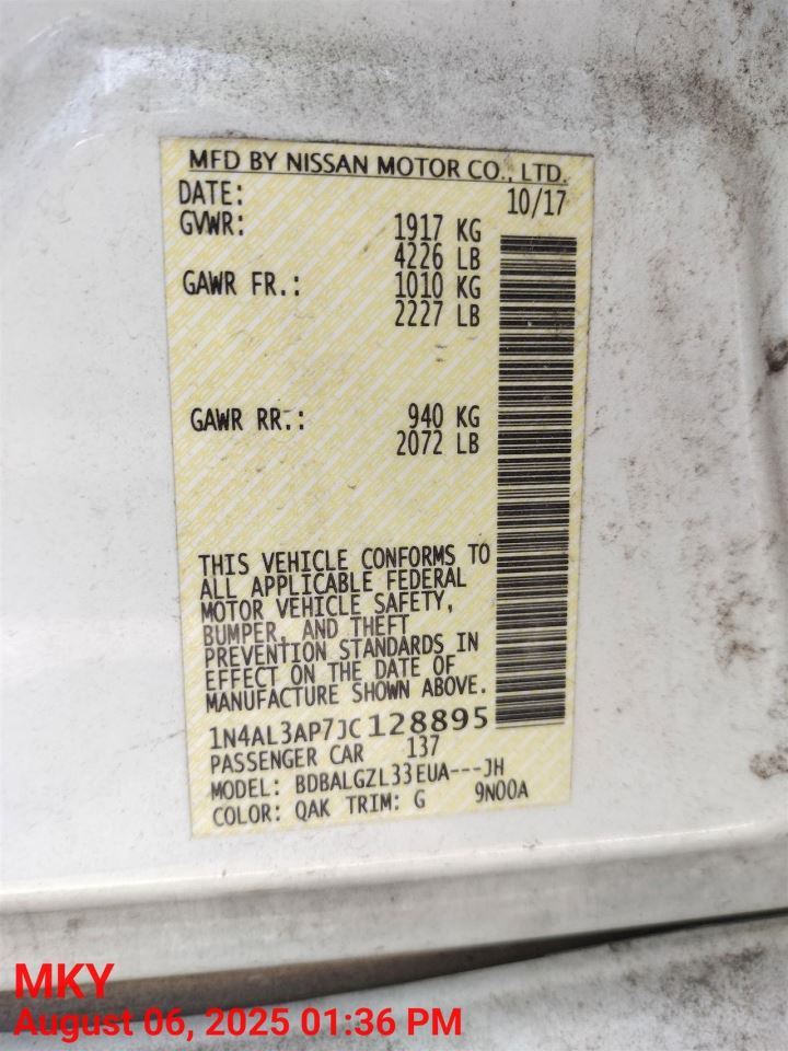 RIGHT BLK FRONT HEADREST OEM 2018 NISSAN ALTIMA 864009HS0A - Image 2