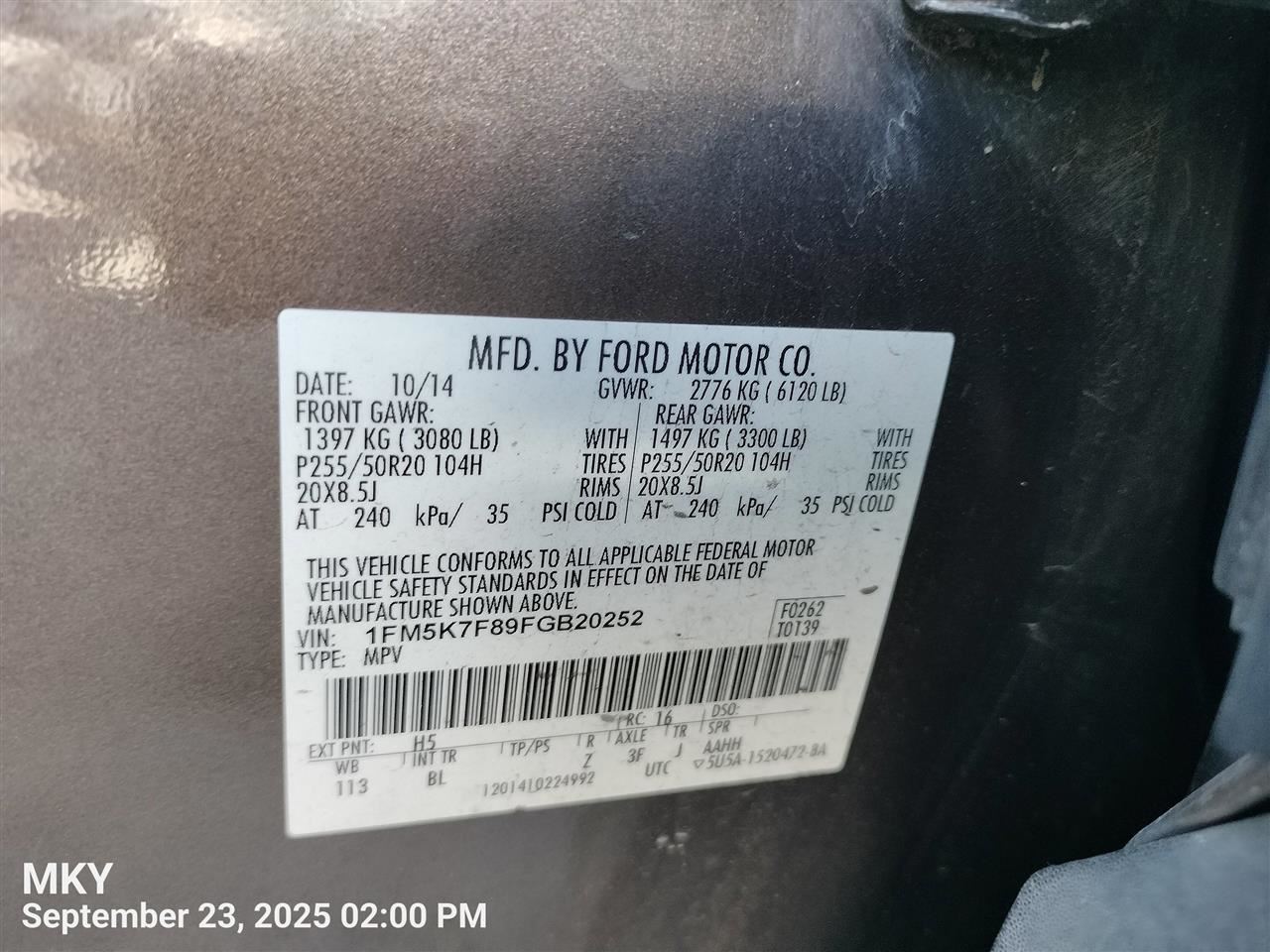 FRONT CROSSMEMBER SUBFRAME JB5Z5C145A 2013-2019 FORD EXPLORER - Image 3