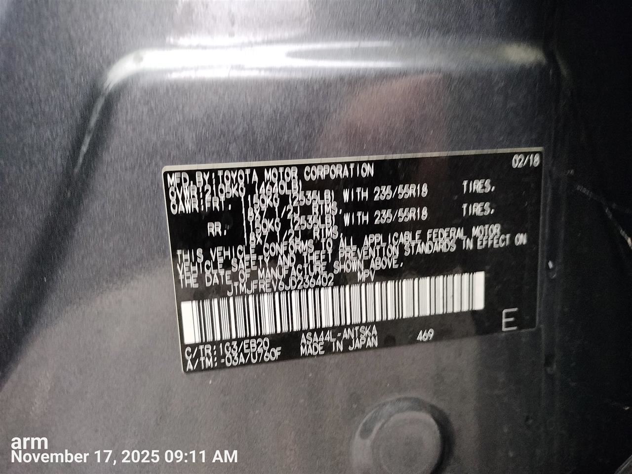 INTERIOR REAR VIEW MIRROR OEM 16-25 TOYOTA RAV 4 1YR WRNTY - Image 2