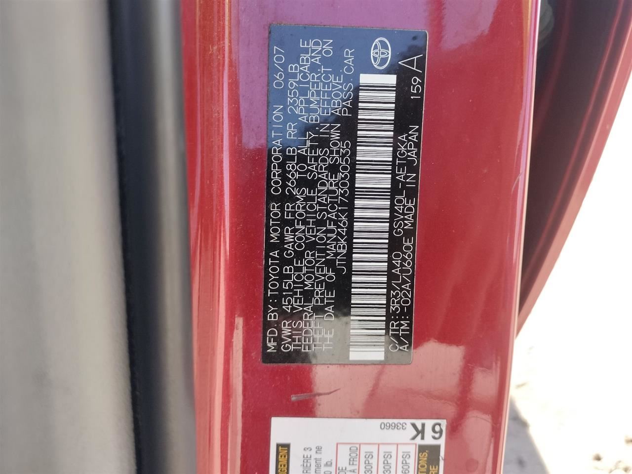 RIGHT REAR LOWER CONTROL ARM OEM 07-11 TOYOTA CAMRY 4878007020 - Image 3