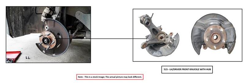 LEFT FRONT SPINDLE KNUCKLE OEM 13-17 HONDA ACCORD - Image 1