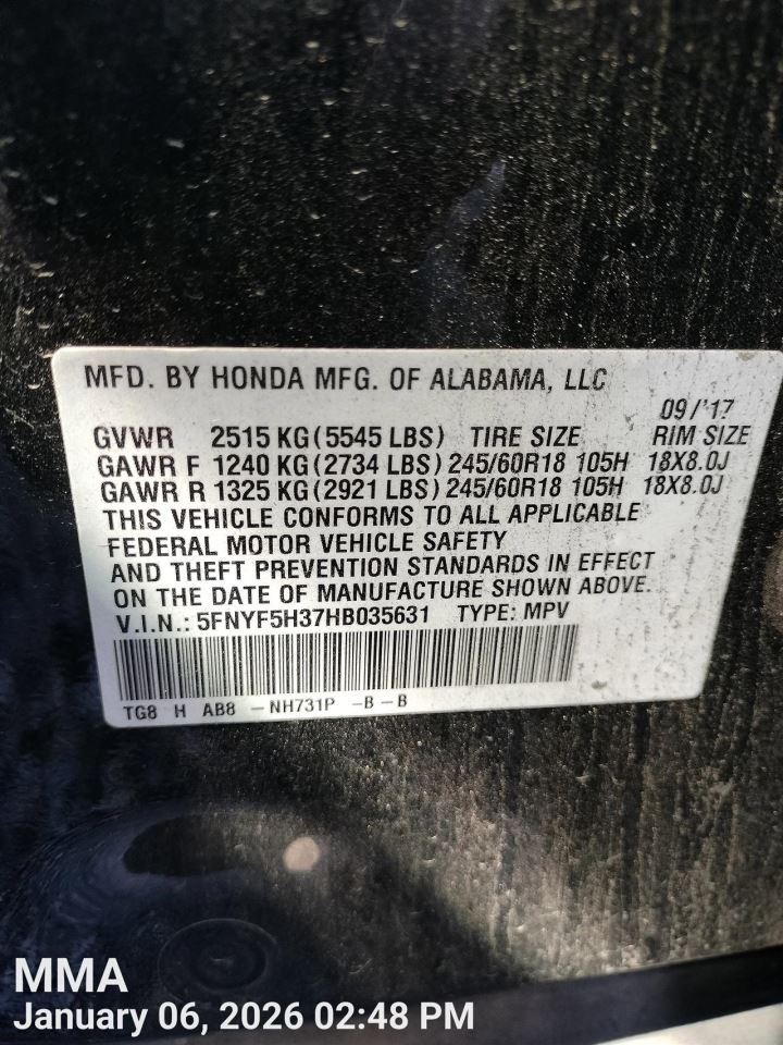 GRY HEADREST OEM 2016 HONDA PILOT 81940TG7A01ZC - Image 2