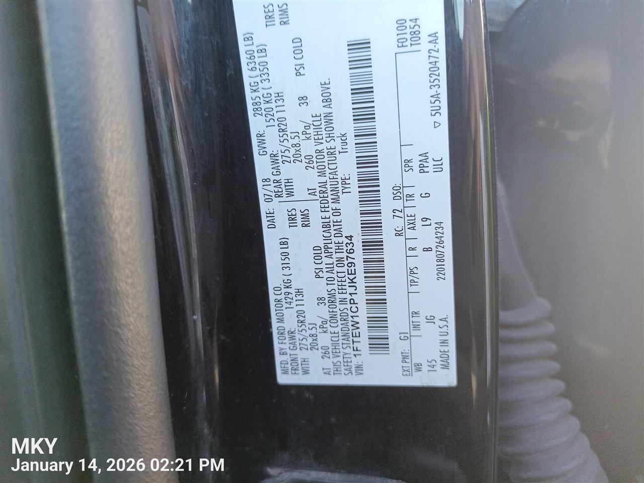 LEFT BLK REAR HEADREST OEM 2021 FORD F150 FU5Z78611A09AC - Image 5