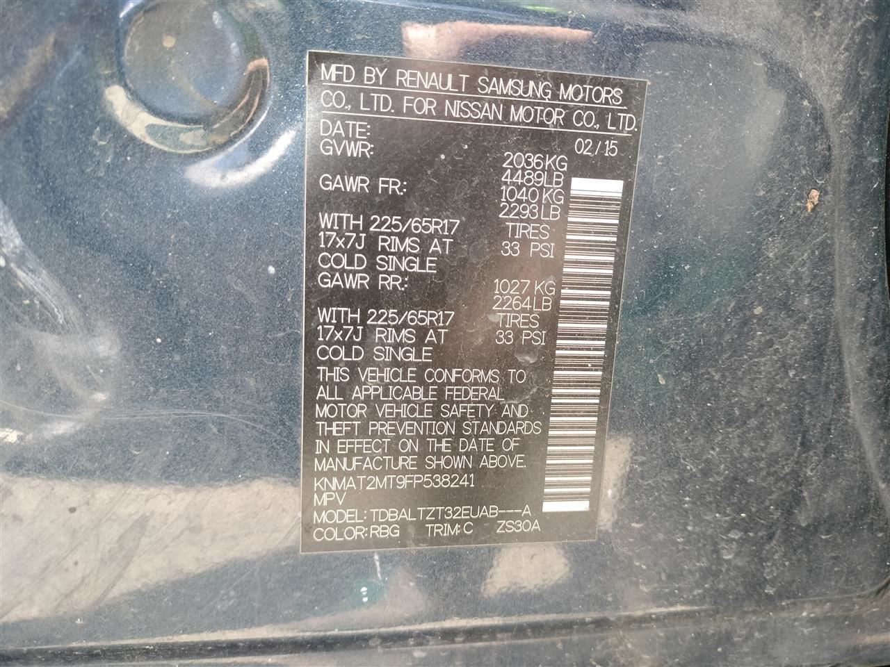 DRIVER ROOF AIR BAG 985P15HA9A 2015 NISSAN ROGUENEW - Image 4