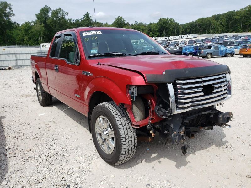  used-auto-parts 2012 ford-truck ford-f150-pickup rear-body 190-bumper-assembly--rear 190-02087e--styleside---tow-package--w-o-heavy-duty-payload-package;-park-assist--chromed part-463533-5677-1