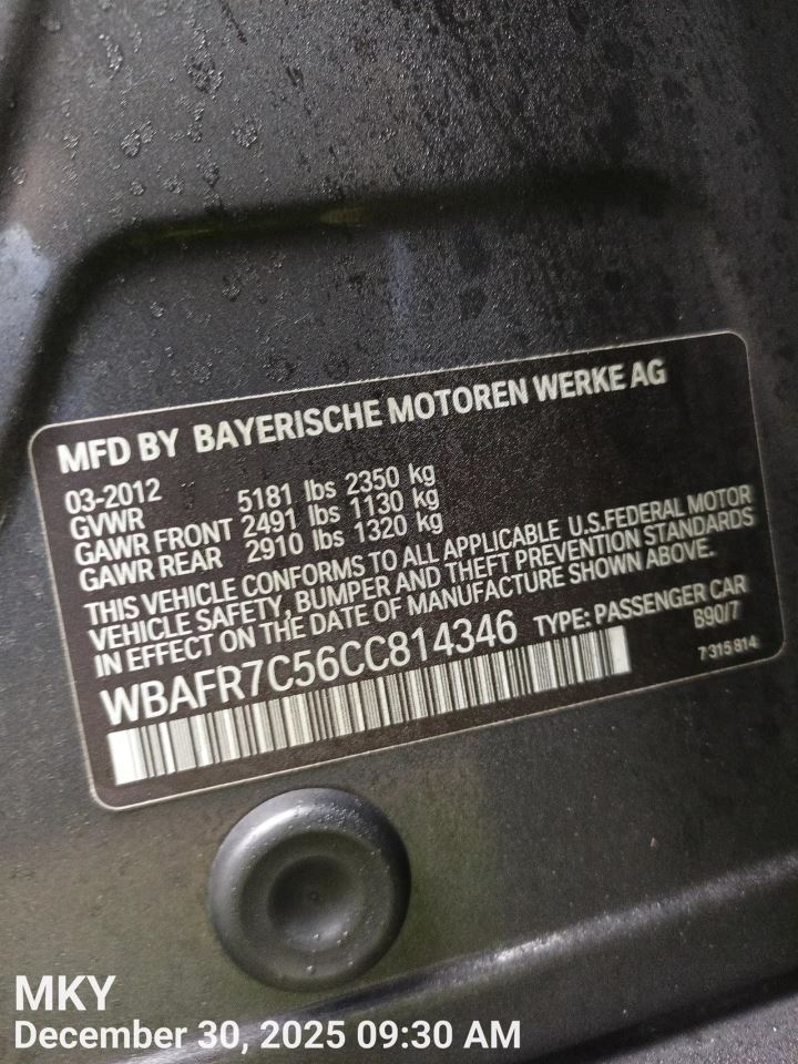 Driver Rear Side Door Electric Green Tint Fits 11-16 BMW 528i 8852472 - Image 5