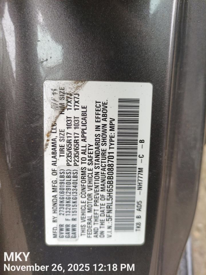 LEFT BWN HEADREST OEM 2011 HONDA ODYSSEY - Image 4