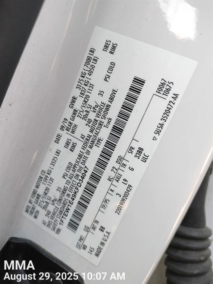 LEFT BWN REAR HEADREST OEM 2015 FORD F150 FU5Z78611A09AC - Image 2