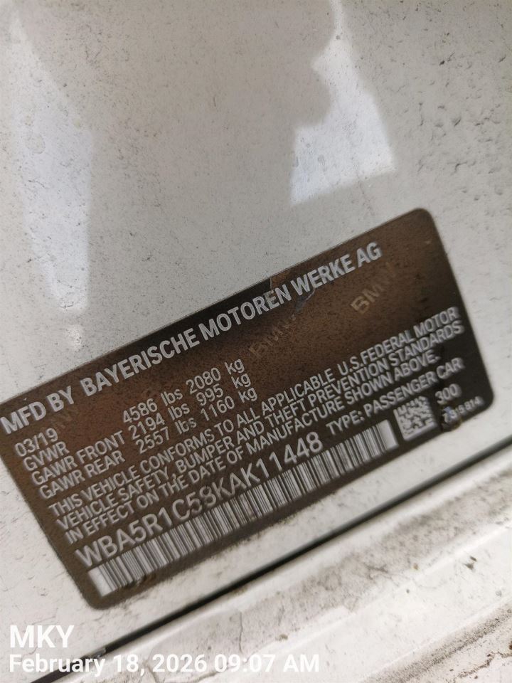 WHT DECKLID TAILGATE OEM 19-21 BMW 330I - Image 5