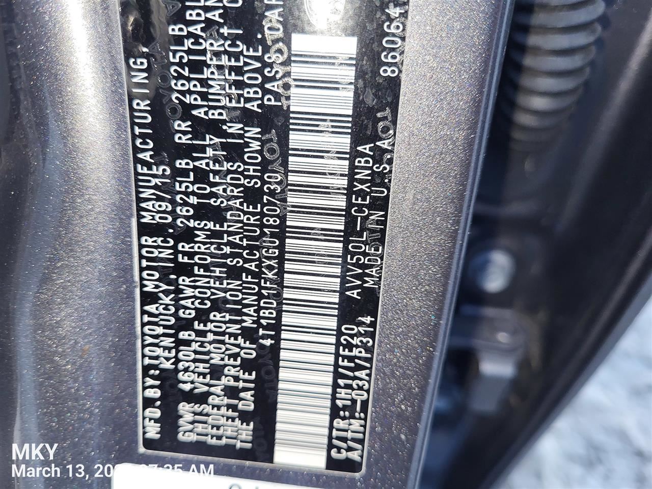 RIGHT HEADLAMP ASSEMBLY OEM 15-17 TOYOTA CAMRY 1YR WRNTY 8111006D90 - Image 5