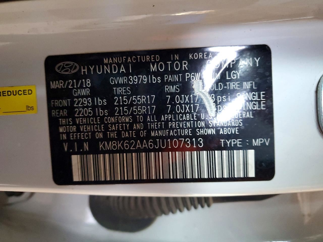 LEFT BLK REAR HEADREST OEM 2018 HYUNDAI KONA 89700-J9050-SKN - Image 2