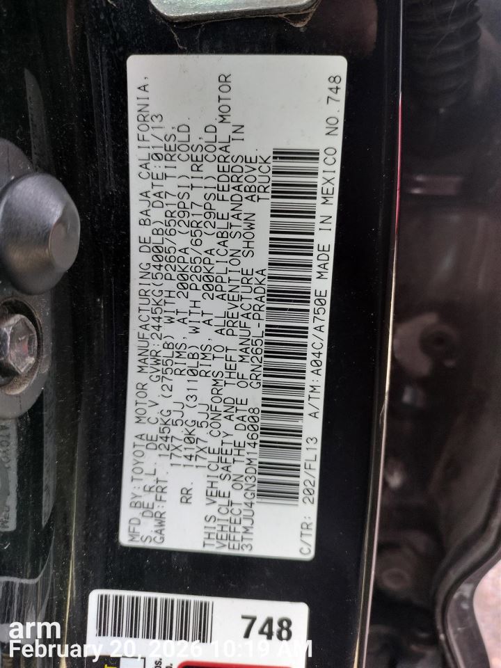 FUEL VAPOR CHARCOAL CANISTER OEM 2014 TOYOTA TACOMA 7774004030 - Image 2