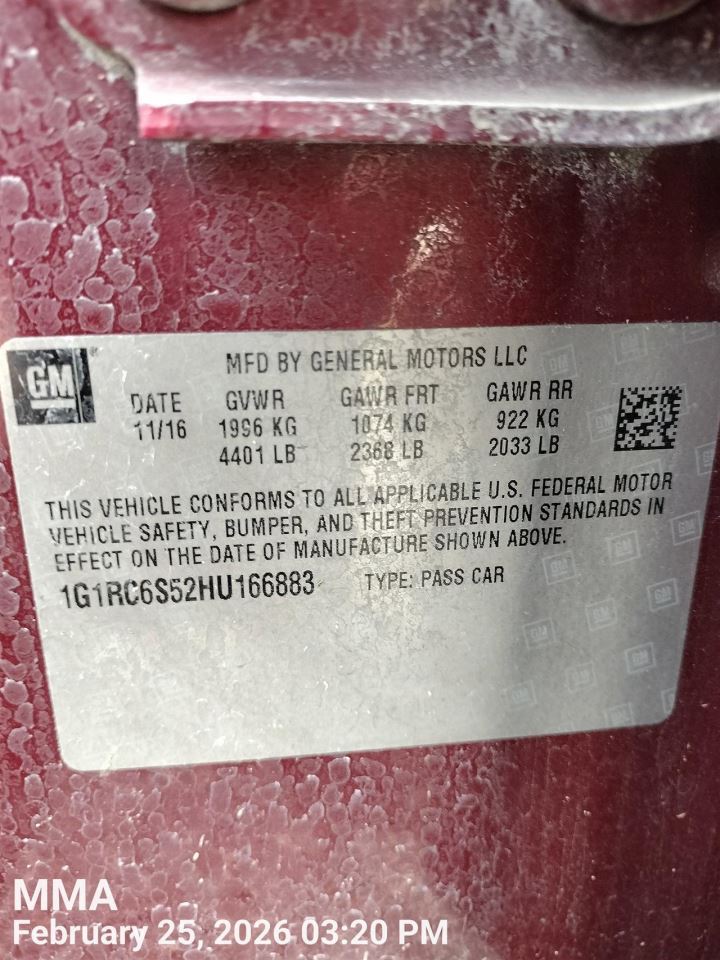 LEFT BLK REAR HEADREST OEM 2016 CHEVROLET VOLT 23345522 - Image 2