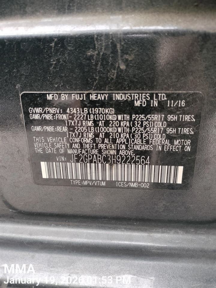 CROSSTREK 2017 Wiper Arm               9166483 - Image 1