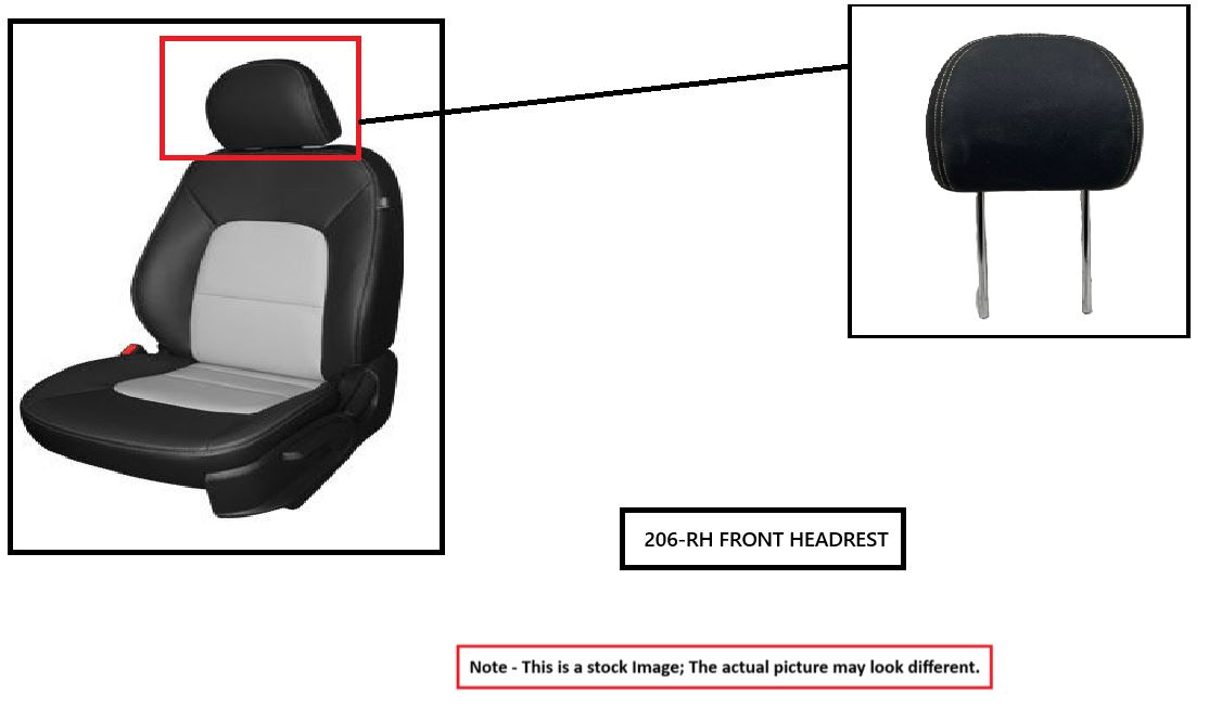 RIGHT BLK FRONT HEADREST OEM 2017 KIA NIRO - Image 1