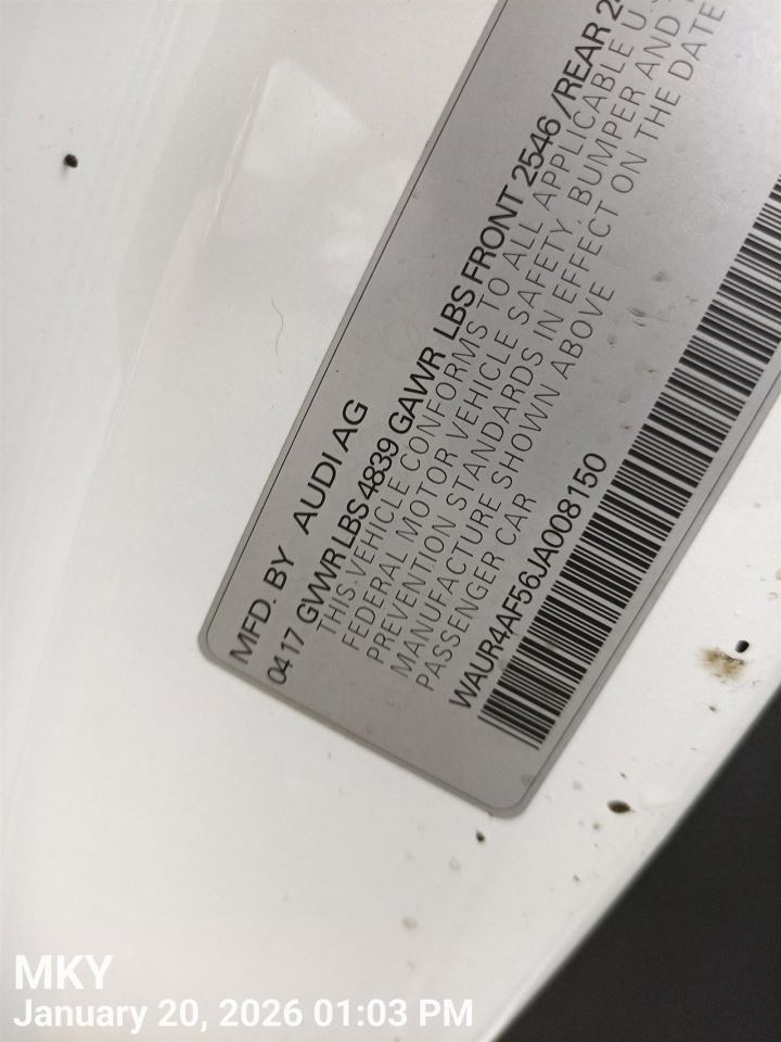 RIGHT FRONT WIPER ARM OEM 2017 S5 AUDI 8W1 955 408  1P9 - Image 5