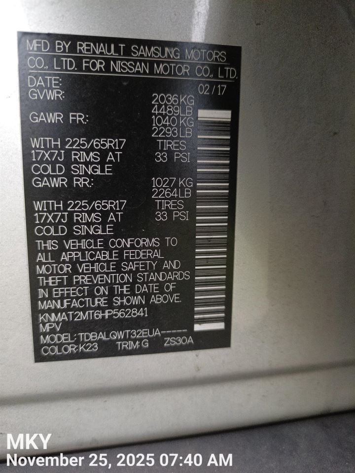 LEFT FRONT WIPER ARM OEM 2018 NISSAN ROGUE 288816FR0A - Image 5