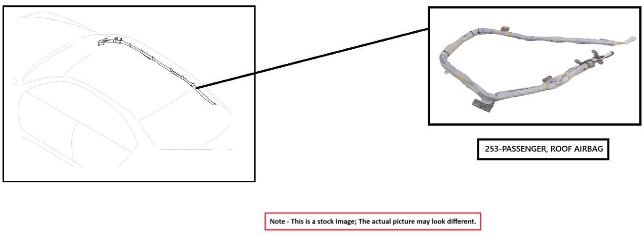 Benzeen ROOF AIR BAG K85P06HE0A 2017-2023 INFINITI Q50 - Image 1