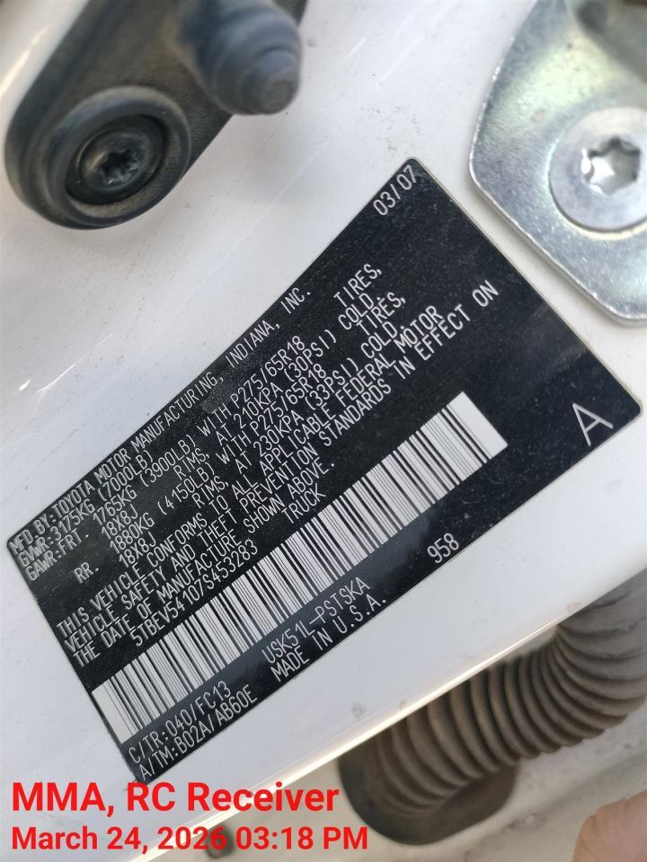 TUNDRA    2007 Engine Wire Harness 11180722 - Image 2