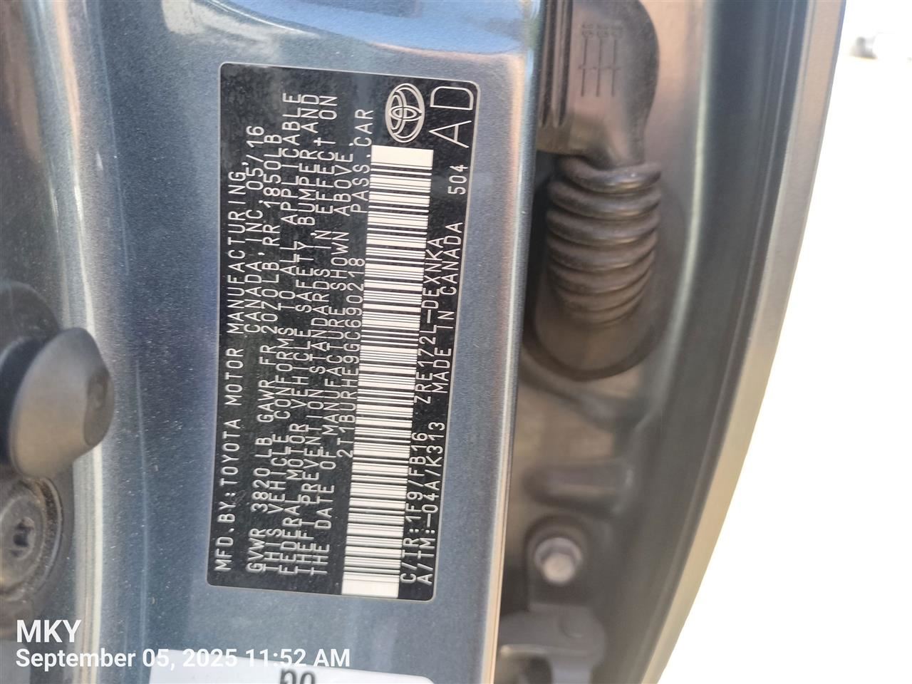 Benzeen WIRE HARNESS 821180ZL71 2016 TOYOTA COROLLA - Image 1