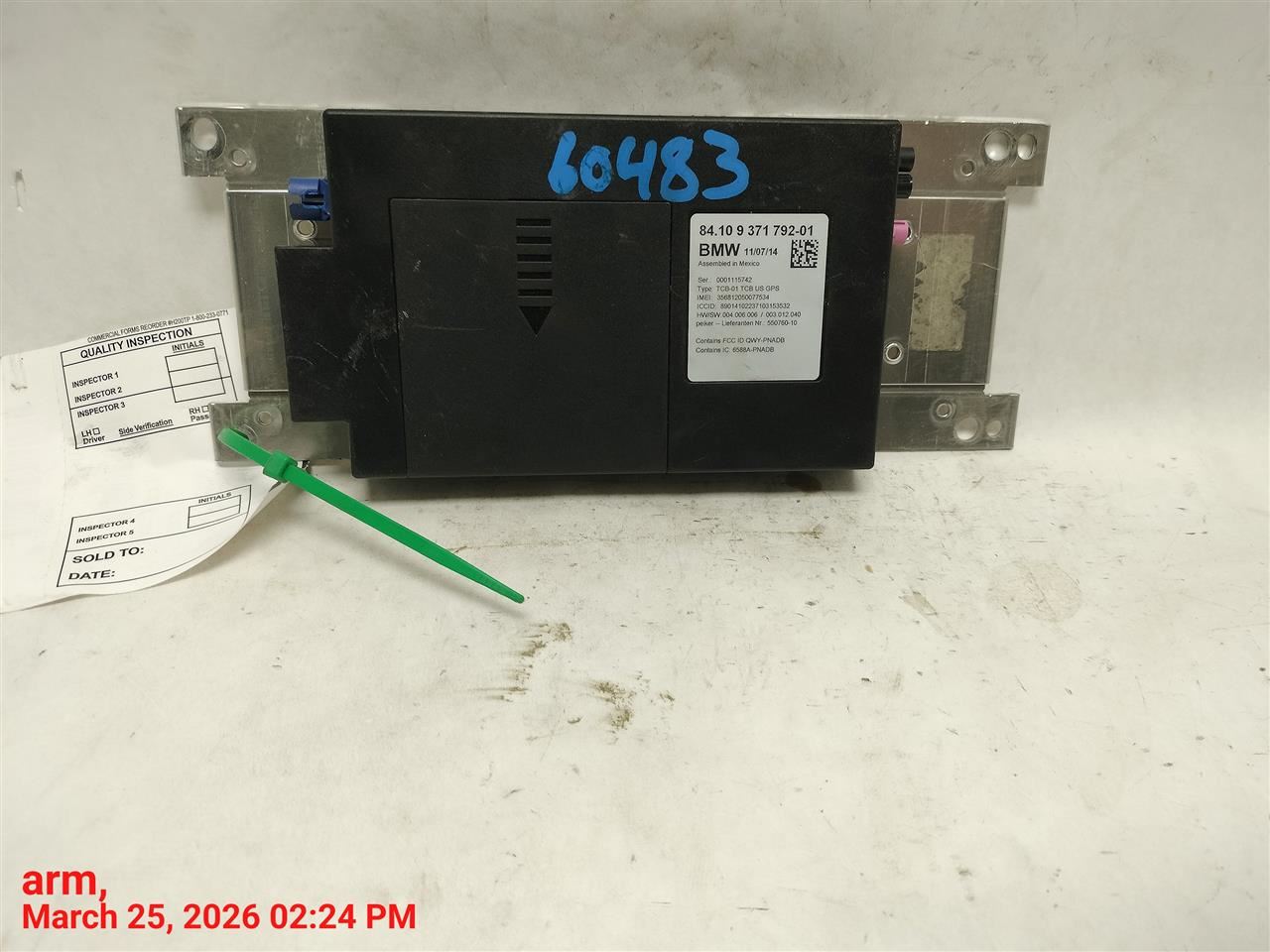 Chassis ECM Communication Telematics Control Unit Fits 14-20 BMW i3 9862743 - Image 3