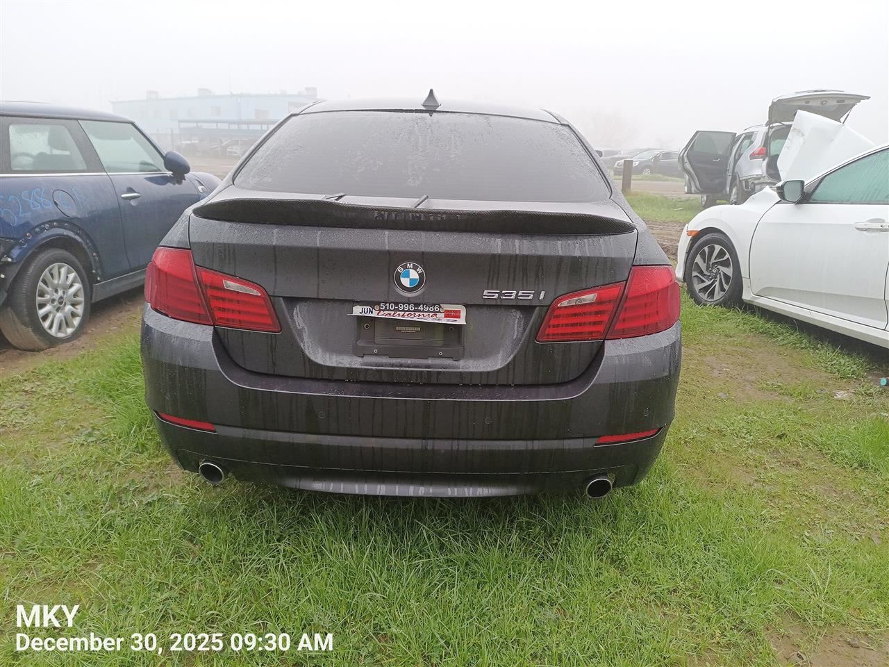 Driver Rear Side Door Electric Green Tint Fits 11-16 BMW 528i 8852472 - Image 3