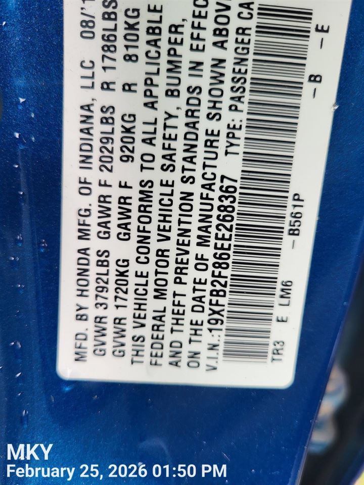 LEFT FRONT WIPER ARM OEM 2014 HONDA CIVIC 76600TR0A01 - Image 5