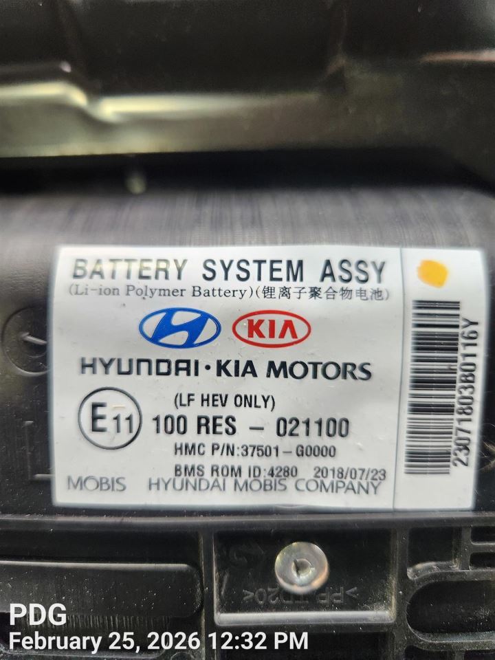 HYBRID BATTERY OEM 17-19 HYUNDAI SONATA 1YR WRNTY 37510G0000 - Image 2