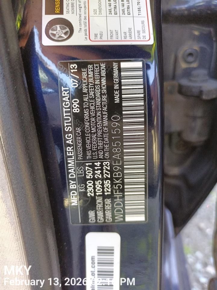 LEFT FRONT WIPER ARM OEM 2013 MERCEDES-BENZ E350 212 820 13 44 - Image 5