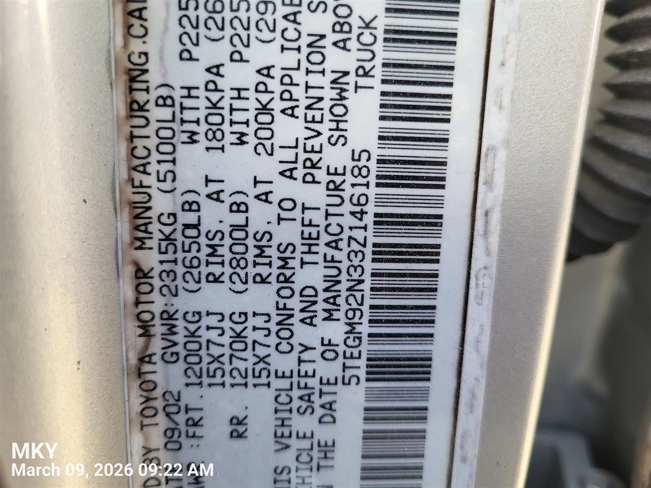 LEFT FRONT SPINDLE KNUCKLE OEM 98-04 TOYOTA TACOMA - Image 5