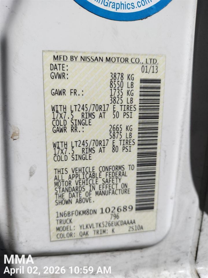 NV1500    2013 Wiper Arm               11274026 - Image 2