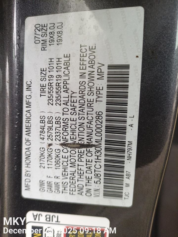 Benzeen Right Air Bag Passenger Roof Fits 19-21 RDX 8723559 - Image 1