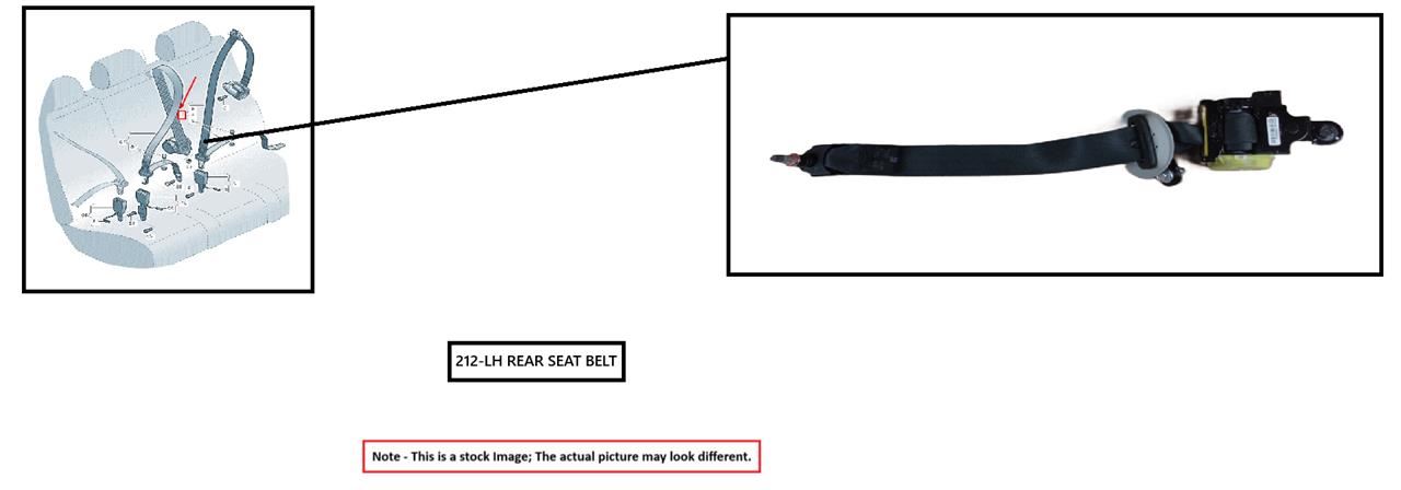 LEFT REAR SEAT BELT OEM 2018 SUBARU LEGACY 64621AL01AVH - Image 1