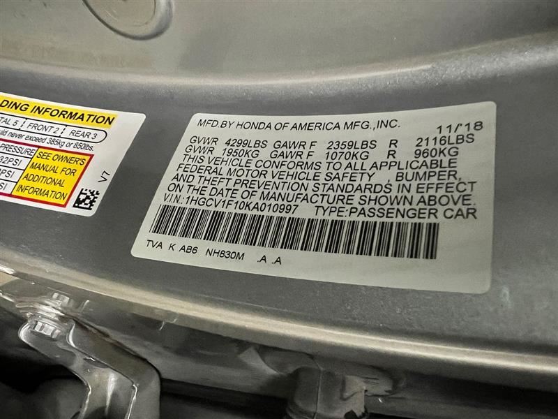 Steering Wheel Air Bag 77801TVAA10ZA Fits 18-22 Accord 2764293 | eBay