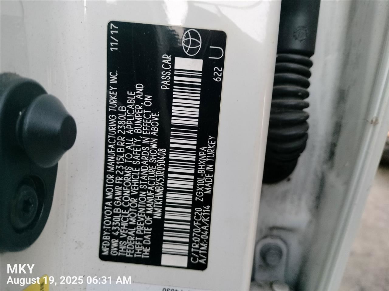 DASH WIRE HARNESS 82141F4D70 2018 TOYOTA C-HR - Image 2