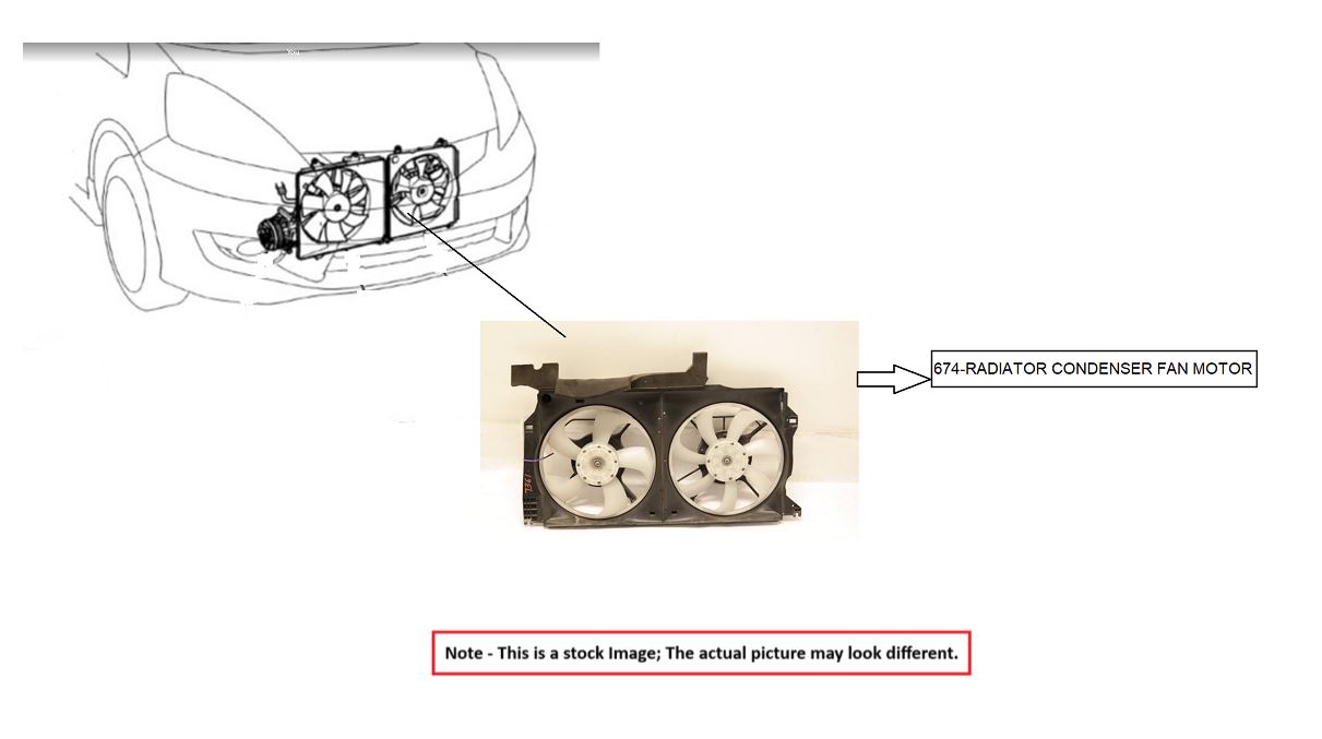RADIATOR FAN MOTOR/ASSEMBLY OEM 09-13 TOYOTA COROLLA - Image 1