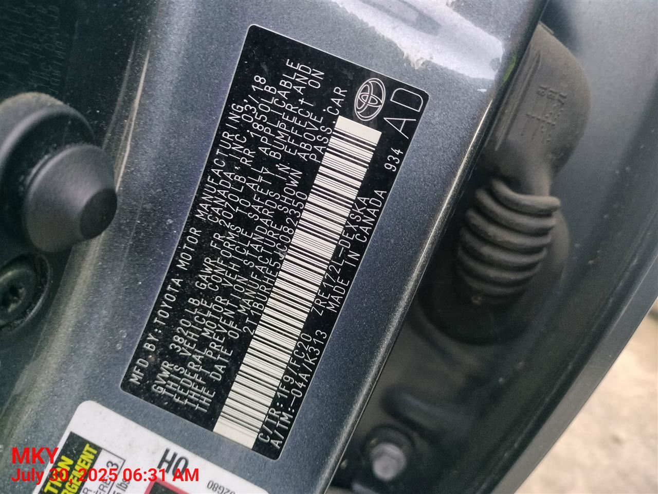 TRANSMISSION SHIFTER ASSEMBLY OEM 2014 TOYOTA COROLLA 1YR WRNTY 3356002250 - Image 3