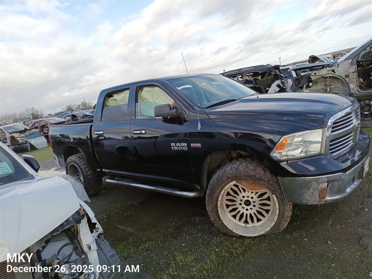 RIGHT BLK SIDE VIEW MIRROR OEM 2013 DODGE RAM1500 1YR WRNTY 68096196AF - Image 2