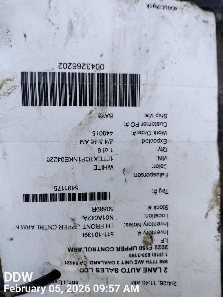 LEFT FRONT UPPER CONTROL ARM OEM 21-25 FORD F150 NL3Z3085A - Image 5