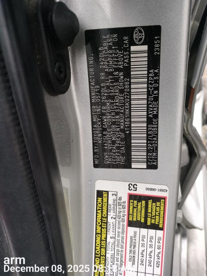 IGNITION SWITCH OEM 18-24 TOYOTA CAMRY 1YR WRNTY - Image 1