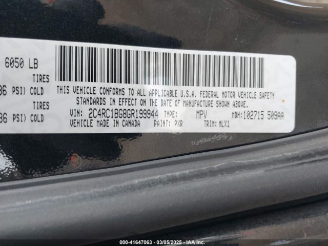 DRIVER KNEE AIR BAG 5057771AF 2011-2016 CHRYSLER TOWN COUN - Image 3