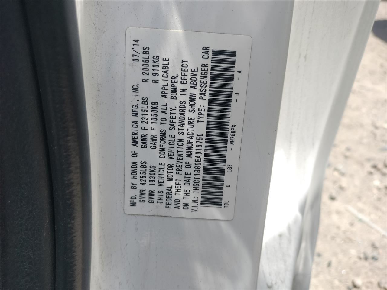 FUEL VAPOR CHARCOAL CANISTER OEM 2015 HONDA ACCORD 17011T2AA01 - Image 4