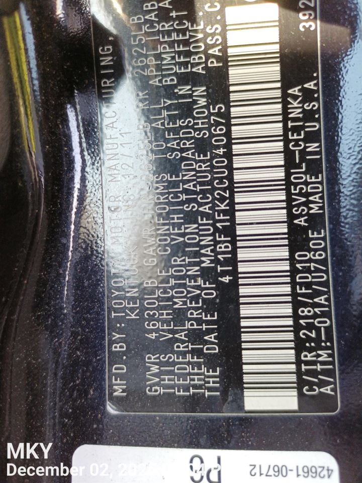 FUEL VAPOR CHARCOAL CANISTER OEM 2015 TOYOTA CAMRY 7774006220 - Image 3