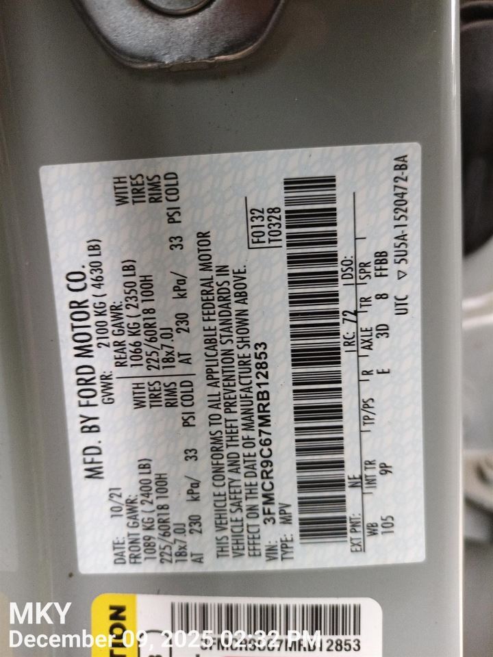 RIGHT BWN REAR HEADREST OEM 2021 FORD BRONCOSPT - Image 5