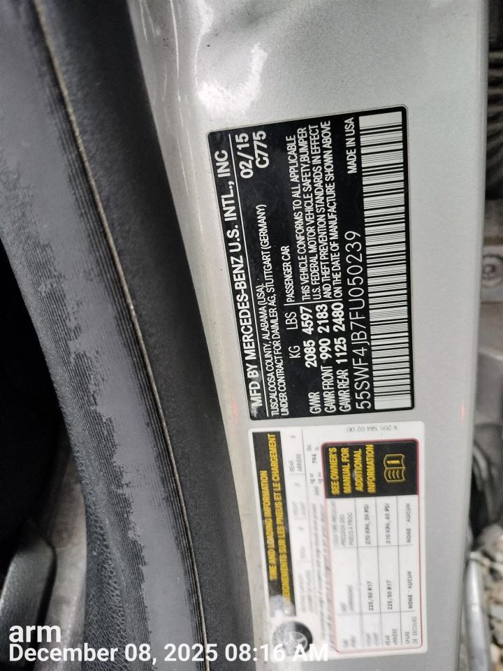 Benzeen Core Support 205 Type C63 Sedan Fits 15-18 MERCEDES C-CLASS 8399975 - Image 1