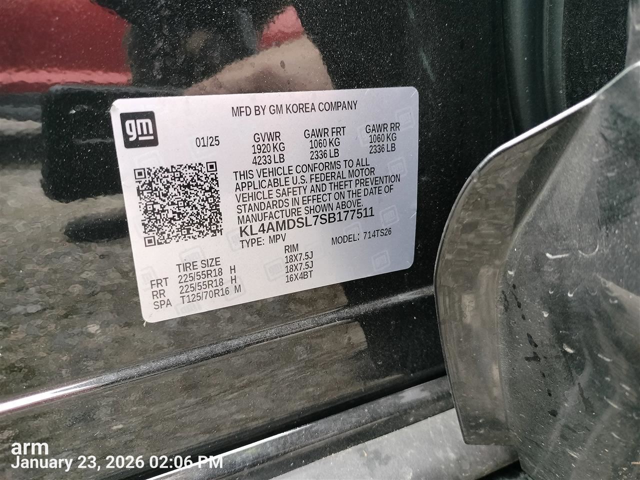 LEFT FRONT WIPER ARM OEM 2025 BUICK ENCOREGX - Image 1