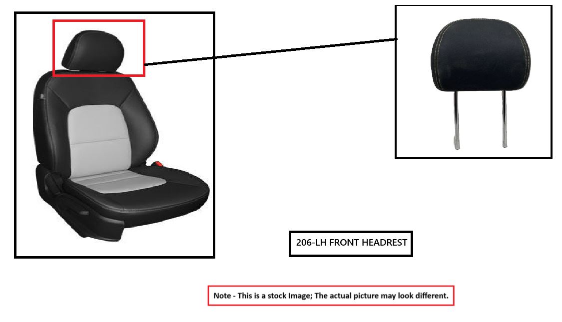 LEFT BLK FRONT HEADREST OEM 2018 KIA RIO - Image 1