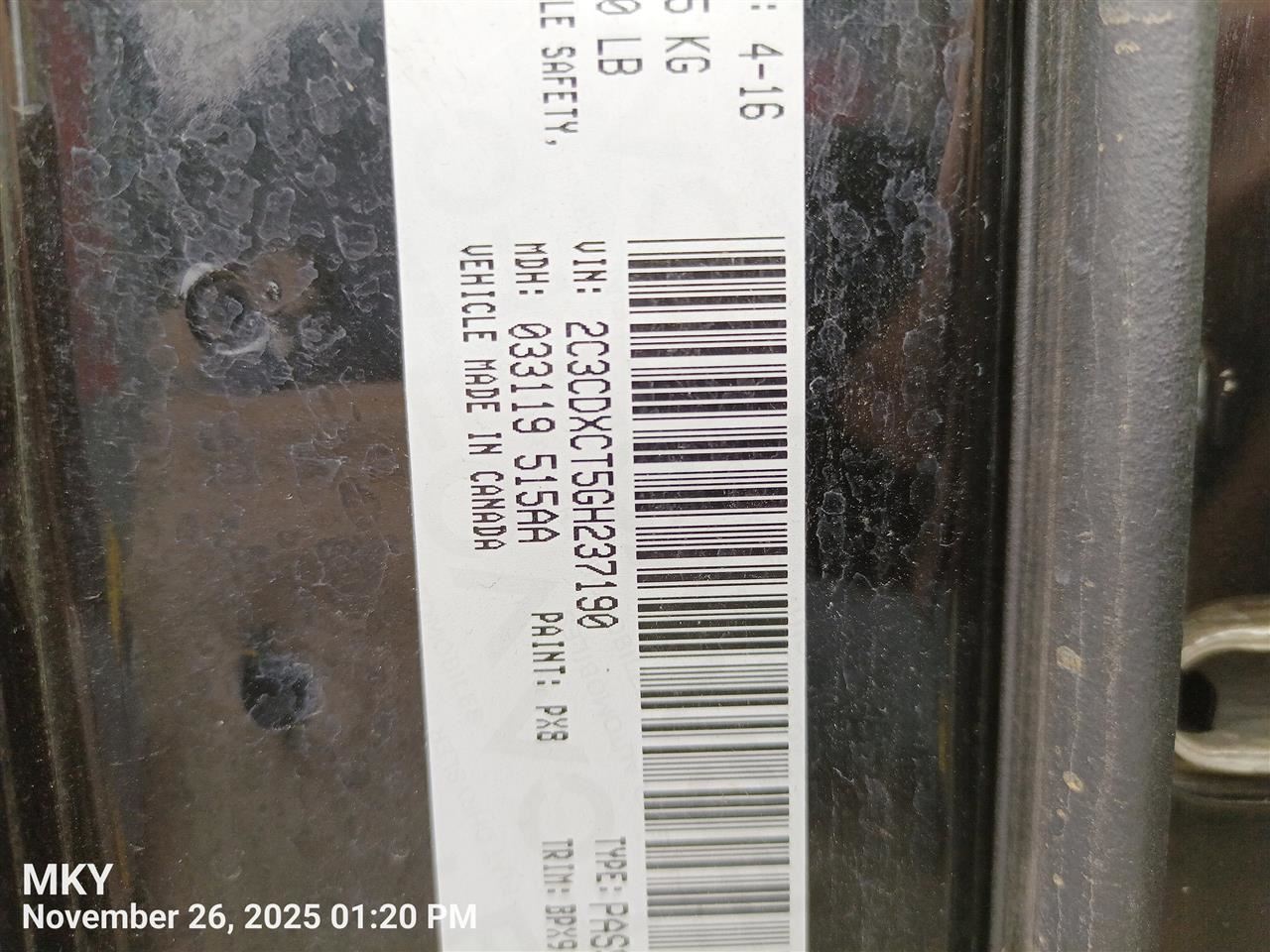 RIGHT FRONT WIPER ARM OEM 2023 DODGE CHARGER 68082554AA - Image 1